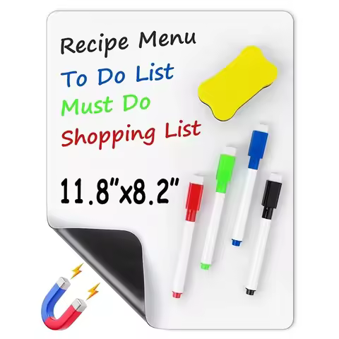 A4 Size Dry Erase White Board for Fridge Sticker Magnetic Whiteboard,Portable 11.8"x8.2" Planner for