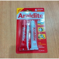 MERAH Red Araldite Glue 5 Minutes 2x15 ml