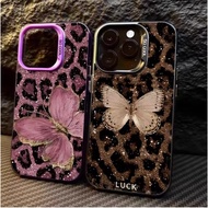 For Tecno Camon 40 30S 30 20 Pro Spark 6 Go 5 2 1 1s Pova 7 6 Pro Butterfly Leopard Print Phone Case