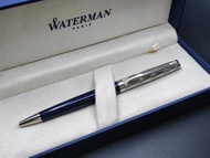 WATERMAN HÉMISPHÈRE系列Deluxe Blue深藍桿波浪紋銀夾 原子筆(2166470)可刻字
