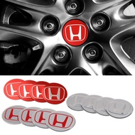 【Ready Stock】☞4Pcs 56mm Car Wheel Center Hub Caps Sticker For Honda City Civic Accord Fit CRV Car Ac