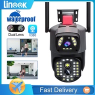 Linook V380Pro 8MP 4K Dual Lens CCTV Camera Wireless WIFI Camera 360 Color Night Vision Bidirectional Call PTZ Mobile Tracking Waterproof Outdoor CCTV Camera
