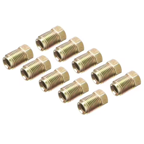 10Pcs M10 Brake Pipe M10x1.0 Threads Car Brake Line Fittings 17 X 10mm For 3/16" Steel Brake Line Tu