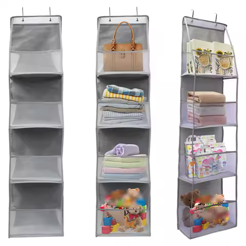 1pc 4 /6Layer Over The Door Hanging Organizer Cosmetics Wall Hanging Storage Organizerfor Nursery Ba