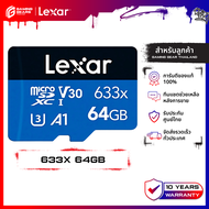 LEXAR MicroSD 633x 64GB UHS-I U3 V30 noAdapter up to 100MB/s read (เมมโมรี่การ์ด) : LXR-LMS0633064G