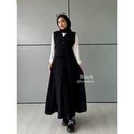 KEMEJA VINTAGE ROSEMARY SET | Yearbook Vintage Basic Formal Shirt Vest Skirt | BYSONIA