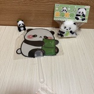 $10/3件 仿真熊貓舒壓膠揹竹子公仔擺件手搖扇 黑白熊貓捏捏動物形狀發洩玩具揉捏擠壓解壓減壓 panda toy