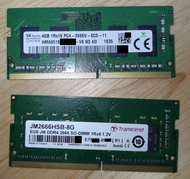 [新竹售]筆電DDR4 2666 4G(海力士) + 8G(創見JM)記憶體