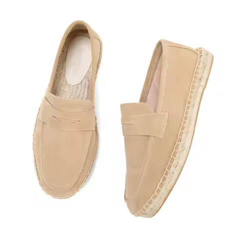 espadrilles women Loafer Flat shoes Suede Shoes Slip on Loafers jute Flat Shoes Men's casual