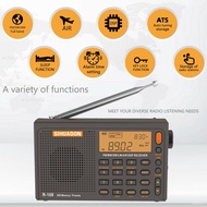 R-108 Radio FM Stereo Digital Portable Radio AM SW Air Radio Receiver Ala Function Display Clock Temperature Speaker