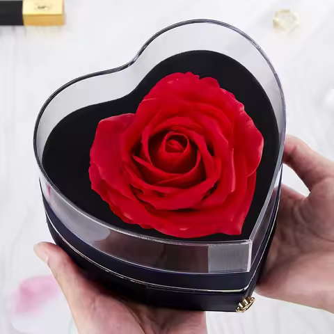 Creative Heart Shaped Rose Box Velvet Drawer Box Ring Necklace Perfume Storage Boxes Valentine Gift 