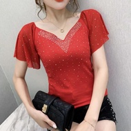 Plain Woman Tops Slim T Shirt for Women Pulovers Yk2 Korean Sale Emo Fashion Y2k Korea Vintage Revie