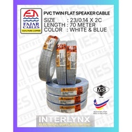[SIRIM] FAJAR PVC TWIN FLAT SPEAKER CABLE BLUE/WHITE