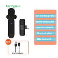 Portable Wireless Lapel Microphone Mini Lavalier Mic Smart Noise Cancelling For Audio Video Recordin