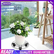 [Iniyexa] Plant Stand with Plant Saucer Rolling Plant Stand Plant Tray Roller with 4 Casters Iron Pallet Trolley for Office Shop