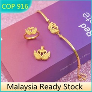 Rings for Women Gold Plated Indian Jewellery Gold 916 Original Malaysia Classic Perfect Match Combo Rantai Emas Korea Indian Jewellery Set Gelang Tangan Perempuan Kpop Merch Jewellery Set Swan Rantai Emas Korea Satu Set