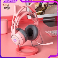 [Ft] SY-G25 Wired Headphone RGB Lighting Omni-directional Mic Over-Ear Computer Headphone with Cute 