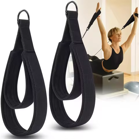 1pcs Double Loop Pilates Straps with D-Ring Loops Yoga Fitness Equipment Double Padded Hand And Feet