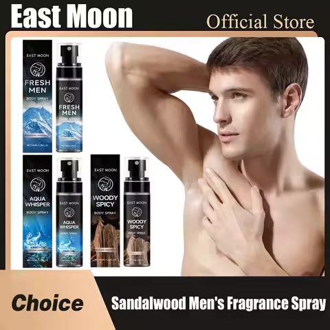 East Moon Sandalwood Men's Fragrance Spray Long Lasting Refreshing Aroma Reduce Sweat Odor Remove Un