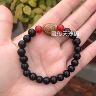 Ethnic style natural Tibetan style three-eye nine-eye dzi beads agate necklace Buddha beads bracelet