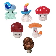 Crochet Kit DIY Mushroom Crochet Kit with Knitting Yarn  Plush Doll Easy(6 in 1 Set)