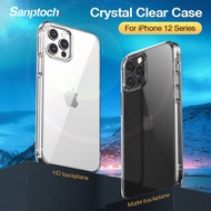 Sanptoch Crystal Clear Phone Case For iPhone 12 13 Pro Max Shockproof Bumper Cover For iPhone 13 Transparent Matte Hard Back Protective Casing