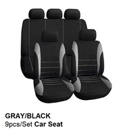 GRAY/BLACK- SUV Van Car Seat Cover Car Covers Accessories 9pcs Car Seat Cover Set