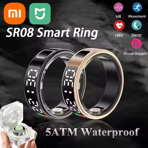 XIAOMI SR08 Smart Ring Men Women LED Display Screen Heart Rate Blood Oxygen Monitoring Multi Sports