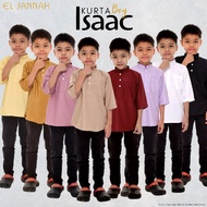 El Jannah Kurta Budak Trending Isaac Raya Boy Plain Cekak Musang