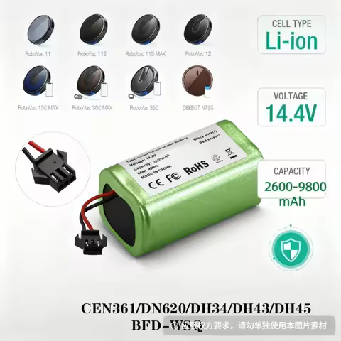 Original 14.4V 2600-9800mAh Replacement Battery for Conga Excellent 990/1090/1790/1990 Deebot N79S/N