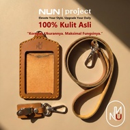 NUN PROJECT | Genuine Leather ID Card Holder Lanyard & Name 2-LayerTAG (Free Custom Name & Agency Lo