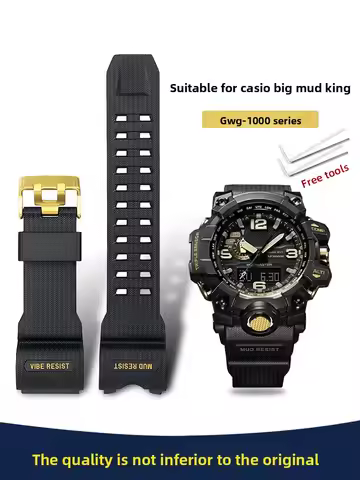 Suitable for Casio G-SHOCK Series Big Mud King GWG-1000GB Black Gold Radio Wave Sports Silicone Watc