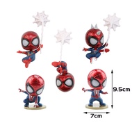 วันเด็ก Spiderman เค้กตกแต่ง Topper ของเล่นรถ Superhero Spider Web Plate Design Neutral เทศกาลของขวั