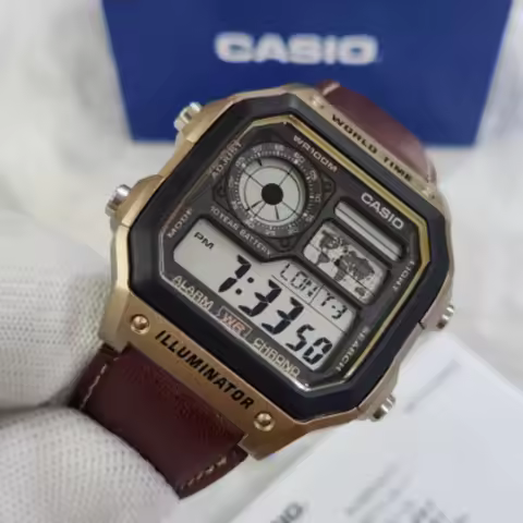 Casio AE-1200WHL-5A Men's Outdoor Sports Watch Small Square Design Multifunctional Durable Power Wat