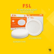 FSL 6" 7" 8" 9" SURFACE DOWNLIGHT LED Ceiling Light ROUND / SQUARE PANEL LIGHT LAMPU CEILING