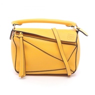 【二手】 LOEWE Puzzle Bag Mini 兩用手提包，黃色皮革，女士，二手