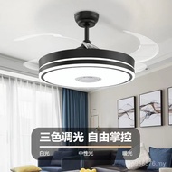 Integrated Living Room Chandelier Frequency Conversion Fan Wind Restaurant Mute Bluetooth Bedroom In