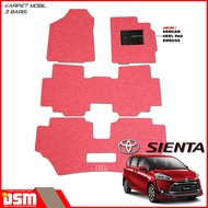 Toyota Sienta Noodle Car Mat - 3 Rows / Real 15mm Thick Noodle Carpet