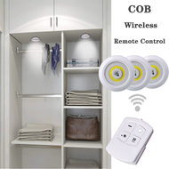 3Pcs รีโมทคอนโทรล LED Tap Light โคมไฟติดผนัง COB Dimming Night Light สำหรับตู้เสื้อผ้าตู้ครัวห้องน้ำ Hallway Staircase