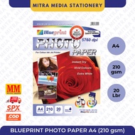 BLUEPRINT 210 GSM GLOSSY A4 PHOTO PAPER / 210 GSM PHOTO PAPER / WATERPROOF PHOTO PAPER