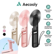 Aecooly Slim Portable Handheld Pocket Fan | 3 Speeds USB Rechargeable Pocket Travel Fan