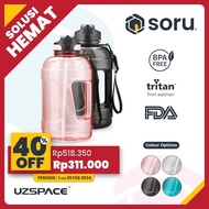 Uzspace 6065 Botol Minum Sedotan Galon Straw Bottle 2.3 Liter Tritan