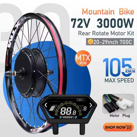 MTX Electric Bike Conversion Kit 72V 3000W E-Bike Rear Hub Motor Bike Wheel kit Dropout 135mm For Eb