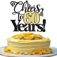 1 Pack Cheers to 60 Years Cake Topper 60th Birthday Cake Decoration for Girls Decoration Happy 60th 