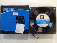 UNION 27FAN003 120x120x38 mm. Cooling fanพัดลมดูดดอากาศ ระบายอากาศ ใช้ไฟบ้าน ไฟฟ้ากระแสสลับ 220V AC
