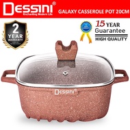 DESSINI ITALY 20CM Casserole Die Cast Aluminium Non Stick Pot Bowl Pan Cookware Tool with Cover Peri