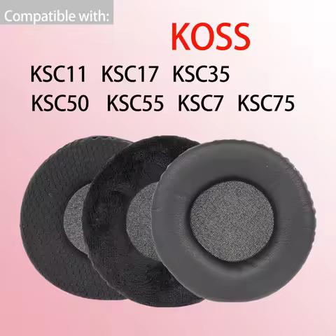 Black Earpads for KOSS KSC11 KSC17 KSC35 KSC50 KSC55 KSC7 KSC75 Headphones Universal Fit Small Round
