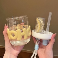 [Standard product] HOHO Water Bottle with Handle, Straw and Detox Dispenser Code CG-P4020 with Straw