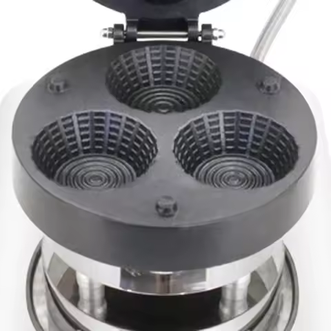 Commercial Triple-Hole Ice Cream Waffle Cone Maker Ice Cream Waffle Cone Production Equipment Snack 