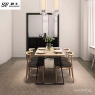 Snack Bar Solid Wood Dining Table and Chairs Fast Food Restaurant Combination Home Cafe Table and Ch